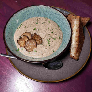 Cream of Mushroom Soup with Grilled Cheese