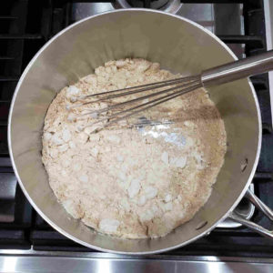 Stir occassionally. Break up any clumps of flour. Here's what it looks like 20 minutes in.