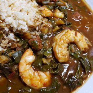 Gumbo with Shrimp and Swiss Chard