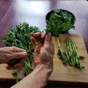 You can de-stem kale like a zip lock!