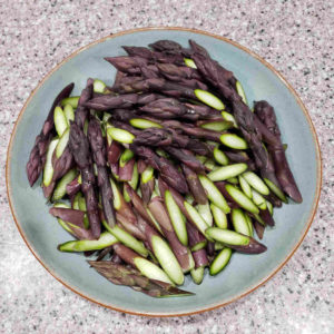 Purple Asparagus Sliced on the Bias