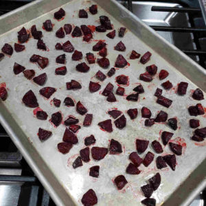 The beets should be done roasting in about 40 minutes.
