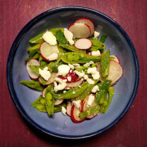 Sugar Snap Pea, Radish, Mint and Feta Salad