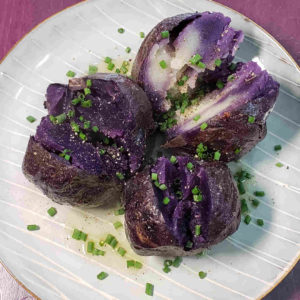 Baked Blackberry Potatoes with Olive Oil and Chives