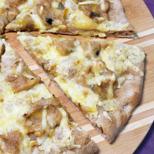 Caramelized Summer Squash and Onion Pizza.