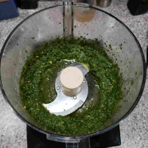 Add the olive oil and pulse another 20 to 30 seconds.