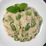 Fava Bean and Snap Pea Risotto with Chèvre and Mint