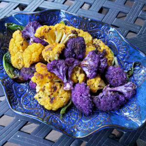 Grilled Purple and Gold Cauliflower