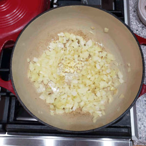 Stir in some minced garlic and sauté another minute.