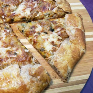 Savory galette with caramelized squash and onions and Hickory Grove cheese