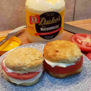 Buttermilk Biscuit Tomato Sandwiches with Duke's Mayo