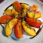 Peach and Tomato Salad on Whipped Basil Ricotta