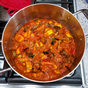 Roasted vegetable ratatouille, a pot full of vegetable goodness!