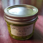 Garlic scape pesto freezes well.