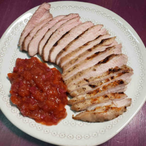 Peach Chutney with Grilled Pork Secreto