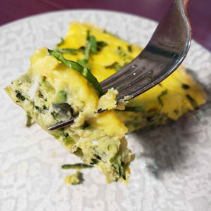 You are going for a custardy texture with this frittata.