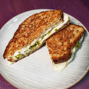 Serve hot and crispy. If you used slices, the sandwiches will look striated as in this pic. If you use grated, it will look like the pic at the top of this post.