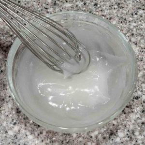 Use the microwave and whisk up a cornstarch gel. Let it cool.