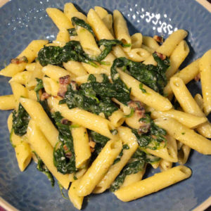 Pasta Carbonara with Spinach